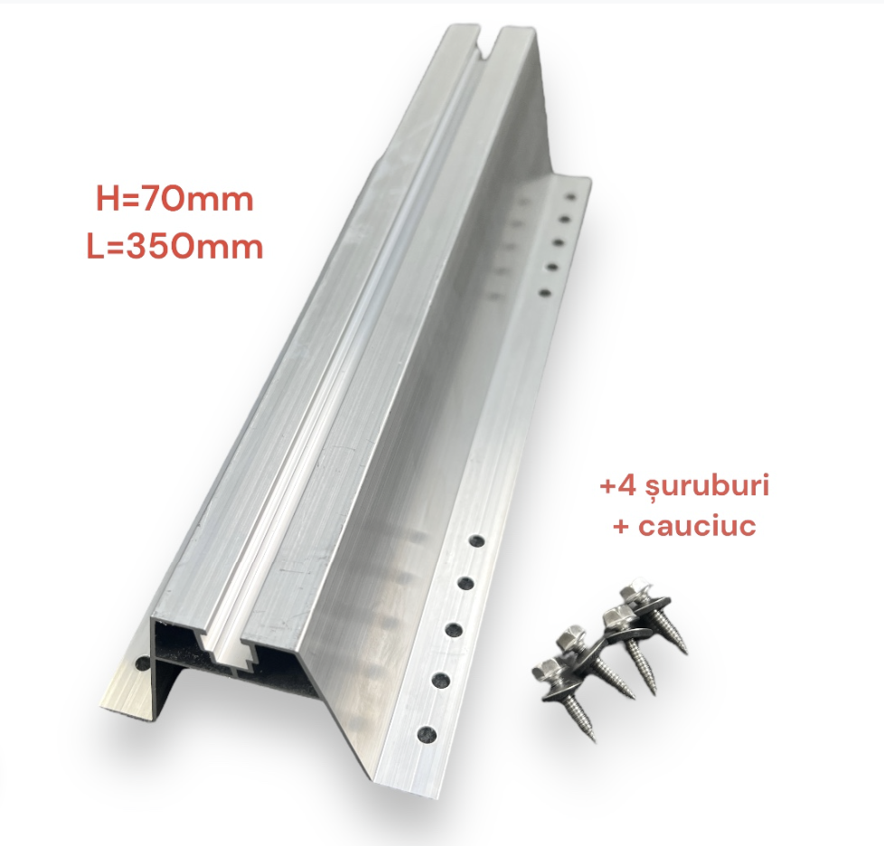 Mini-rail Trapezoidal bridge 400mm H-60/40 made of EPDM - Aluminum