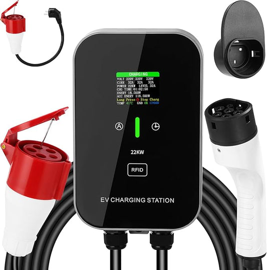 Wallbox Mobil Azyvum Type 2 cu mobil, 22 kW, 8–32A