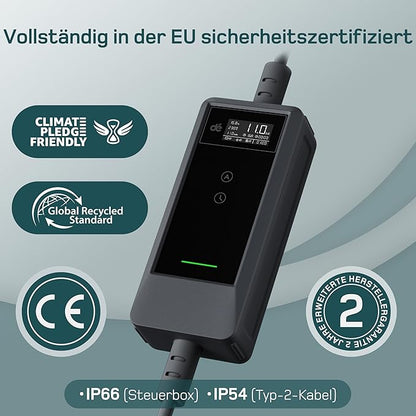 Wallbox Mobil DeAccessories 11kW cu Aplicație Wi-Fi și Control Inteligent Type 2