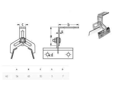 Suport reglabil pentru profil trapezoidal