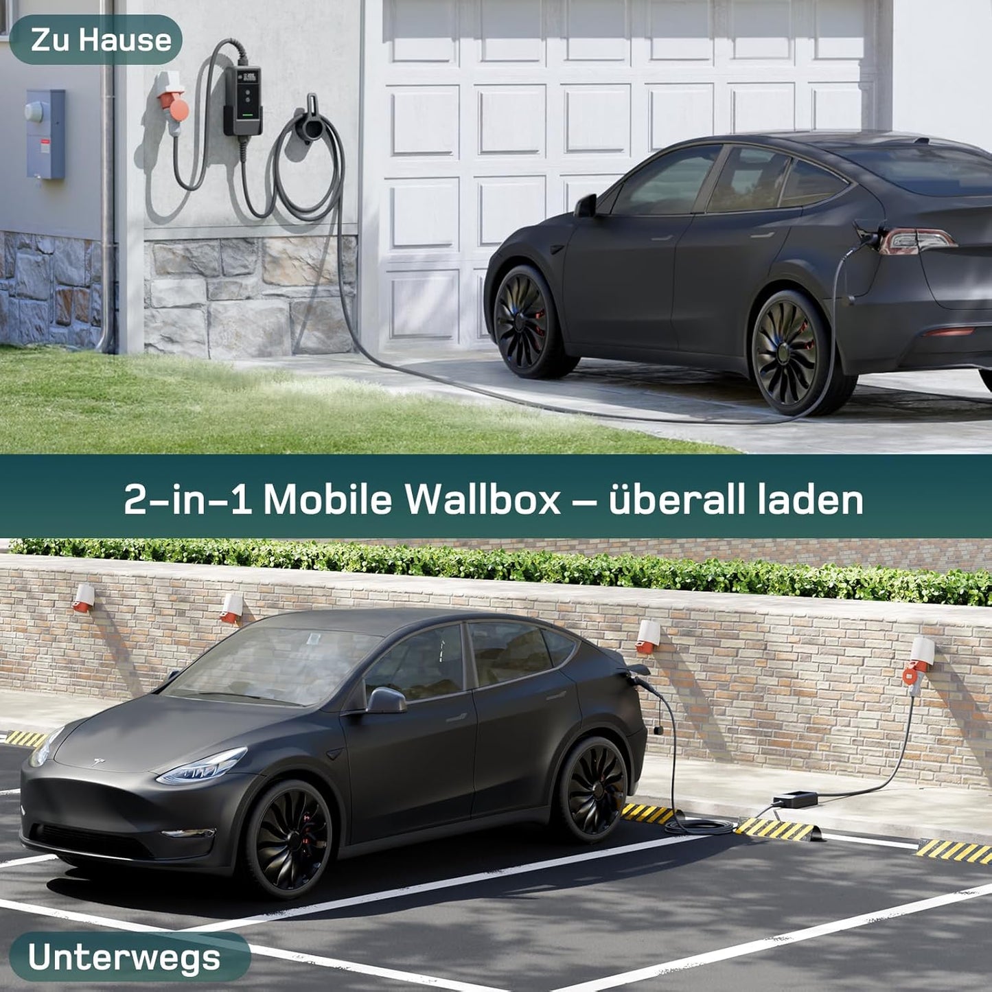 Wallbox Mobil DeAccessories  22kW /32A Trifazat și Aplicație Type 2