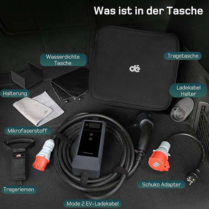 Wallbox Mobil DeAccessories 11kW cu Aplicație Wi-Fi și Control Inteligent Type 2