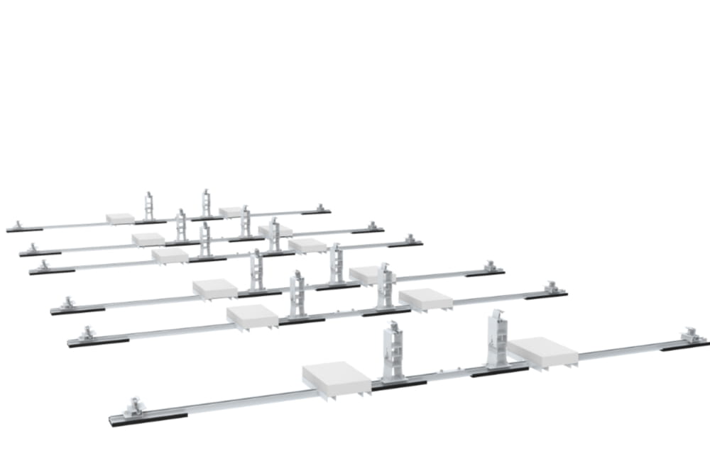 Sistem de Balast din Aluminiu Reglabil 5-10 ° pentru Acoperiș Plat Tip 5 - Sistem de Montaj PV