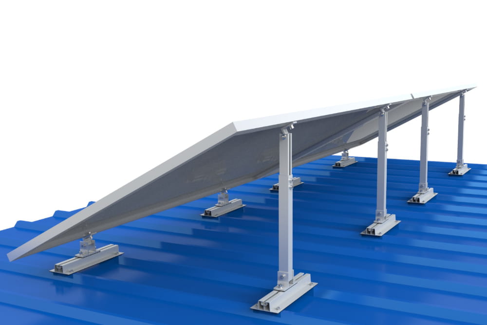 Állítható szerkezet (lapostető vagy egyéb megoldások) 15-30° alumíniumból