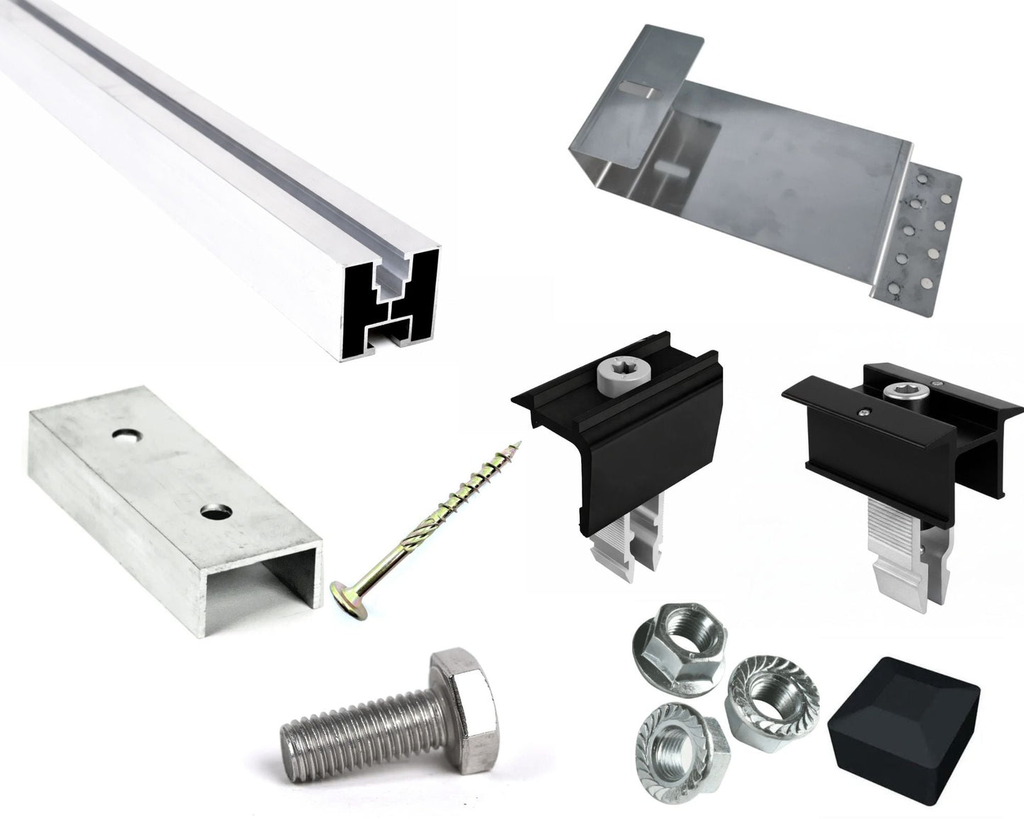 Biberschwanz Ziegeldach Montageset für 1 PV-Modul