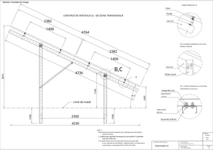 Sistem de montaj fotovoltaic la sol pentru 200 Panouri 35/euro/panou